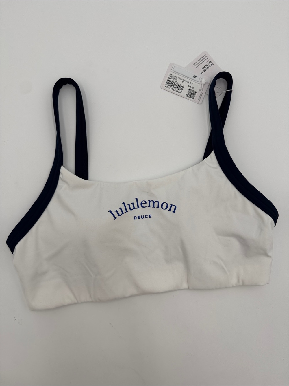 lululemon athletica White Bralette with Black Trim